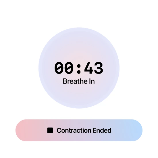 Breathing guide screen for contraction support