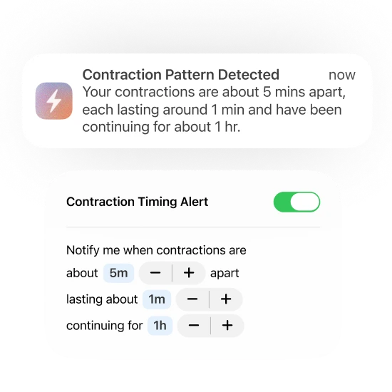Notification alert for matched contraction pattern